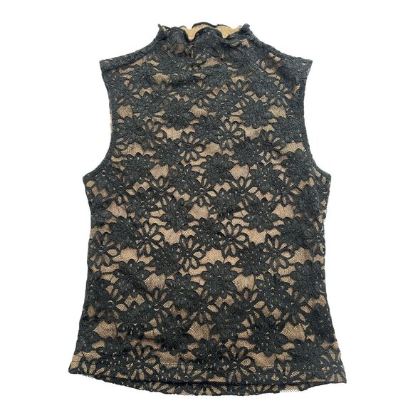 Meshki Tops - Meshki Elska Lace High Neck Top in Black